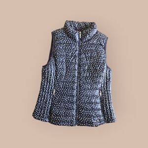 TOMMY HILFIGER Women's Polka Dot Puffer Vest SIZE LARGE